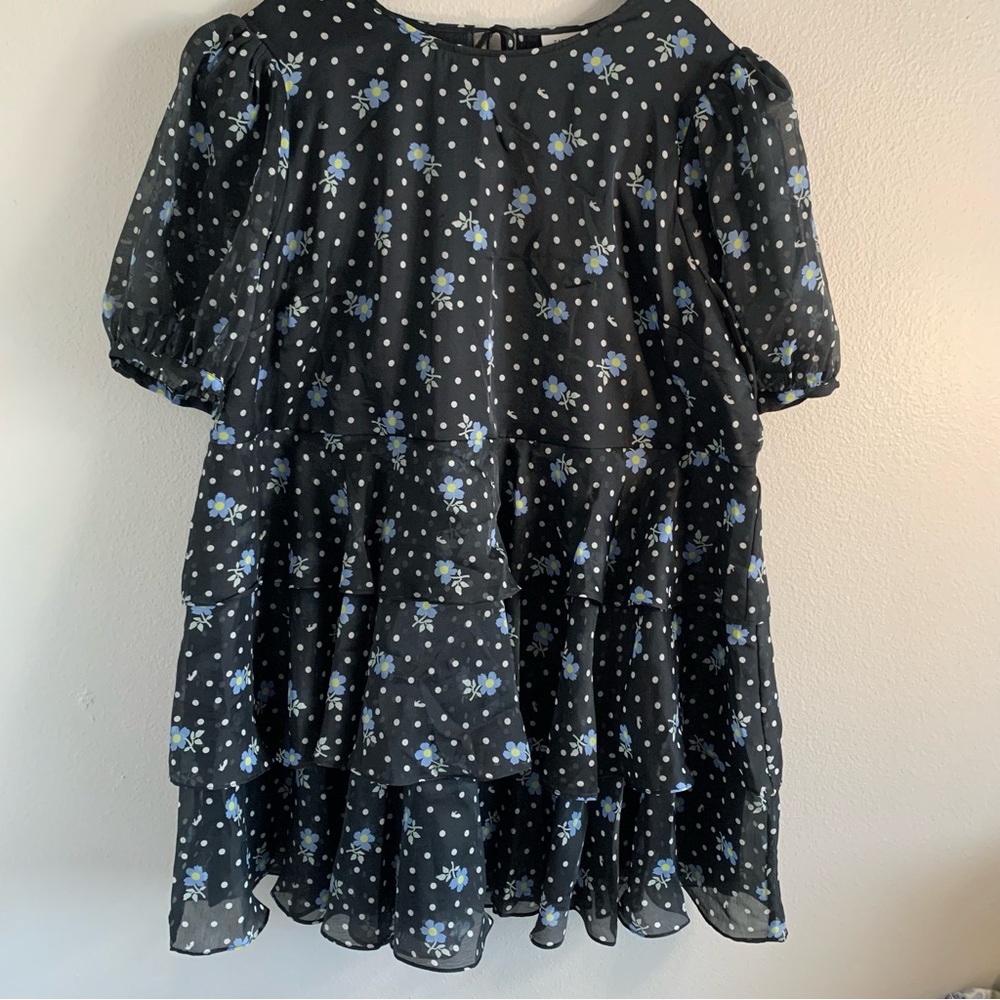 SOLD Sandy Liang Black and Blue Casual Dress